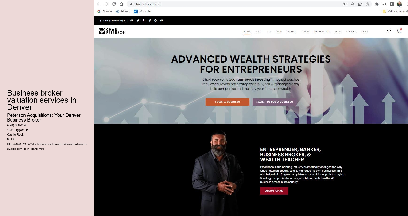 Business broker valuation services in Denver