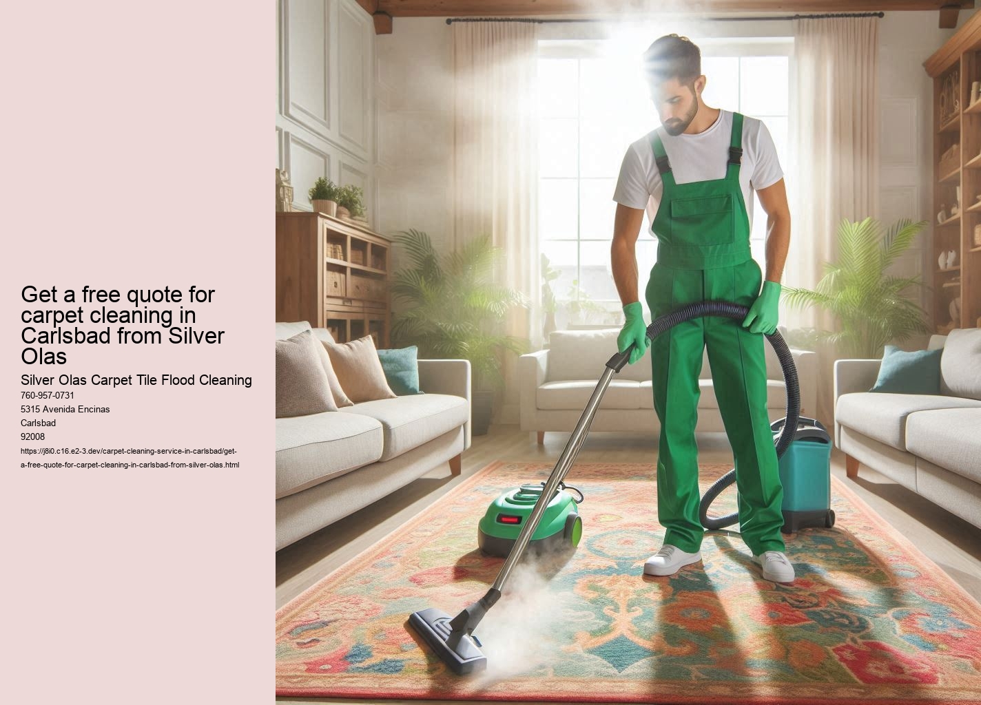 Get a free quote for carpet cleaning in Carlsbad from Silver Olas